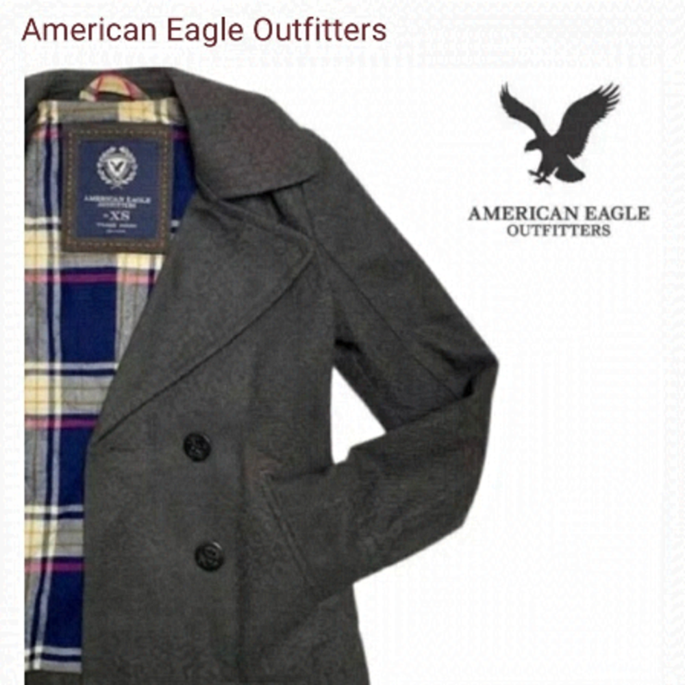 𝅺🎀 AEO, Wool Blend Women’s Double Breasted PeaCoat, Size M,